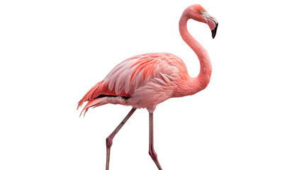 Beautiful bright pink flamingo bird standing isolated exotic tropical wildlife animal element © Freya
