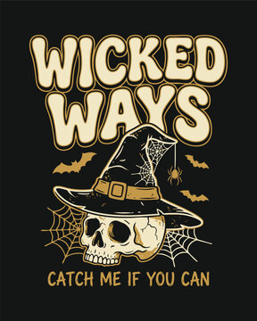 Wicked Ways Witch Halloween Typography Design