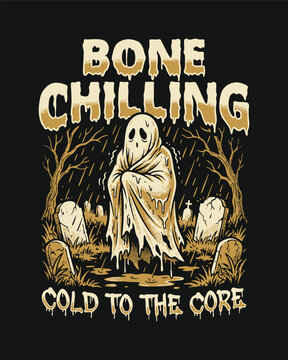 Bone Chilling Ghost Halloween Typography Design