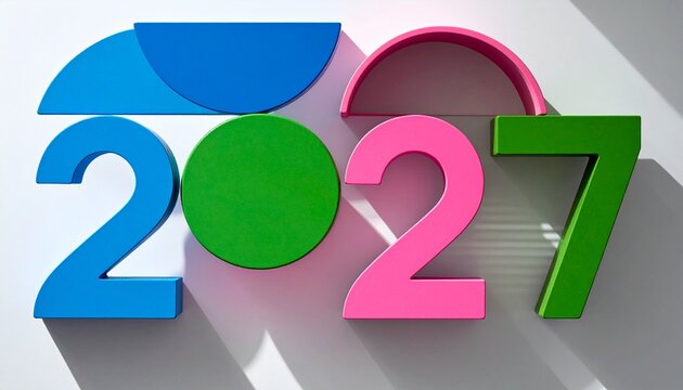 Colorful geometric 2027 design