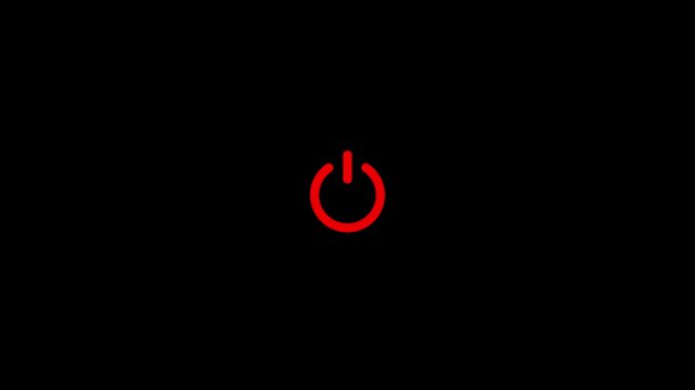power reset button sign animation. Clean power button animation defines system interface clips.