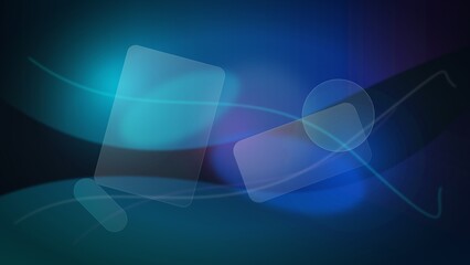 Obraz premium Abstract Geometric Glassmorphism and Neon Waves Background