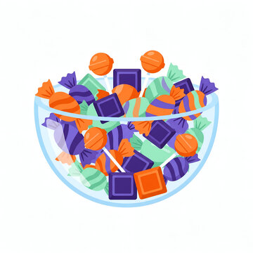 Colorful Assorted Hard Candies Bowl.