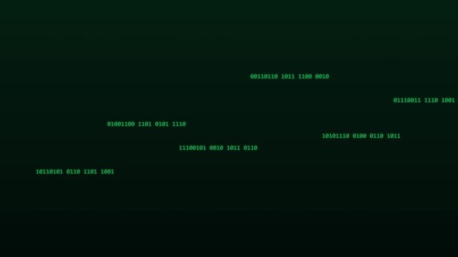 Clean looping futuristic technology background featuring cascading digital data streams, code lines, and glowing neon blue technical grids.