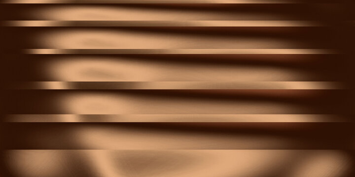 An elegant digital artwork displaying metallic bronze stripes and soft wavy folds for luxury design projects.