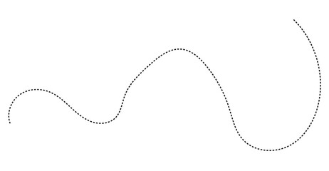 Fototapeta premium Dashed Wavy Line Loop Path, Dotted Flight Trail and Decorative Divider Vector