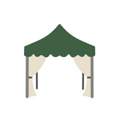 Outdoor Canopy Tent with Curtains Illustration © Imaginaria visuals
