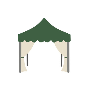 Outdoor Canopy Tent with Curtains Illustration
