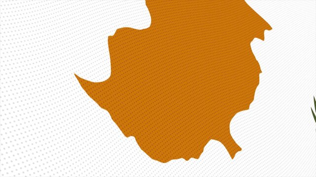 Flag of Cyprus waving slowly in the foreground and moving upwards.