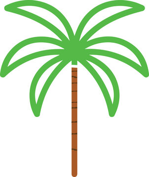 Simple green palm tree icon design