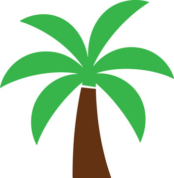 Simple green palm tree icon design