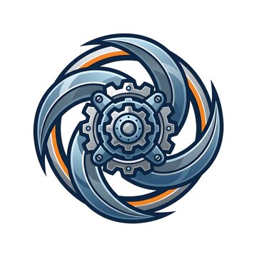 Abstract Mechanical Gear Wheel Logo Design Illustration.