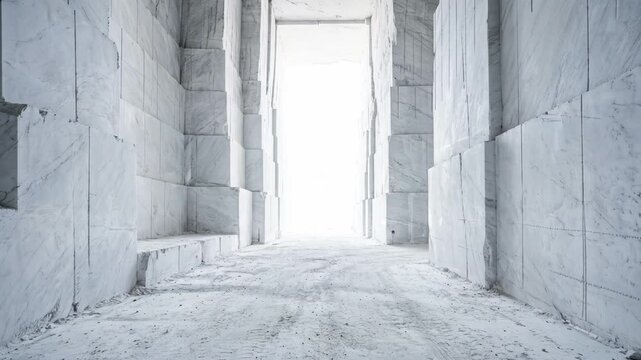 Marble quarry corridor toward daylight