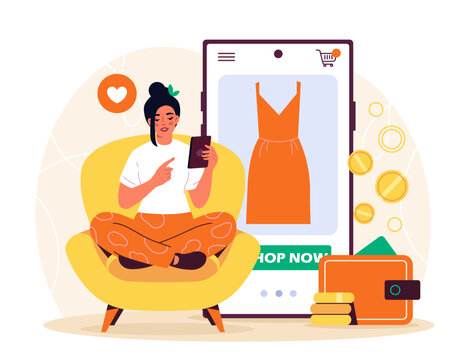 Online Shopping and Add to Cart Concept