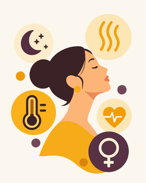 Menopause Concept with Woman Experiencing Hot Flashes and Temperature Changes