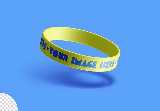 Silicone Rubber Wristband Bracelet Mockup Isolated