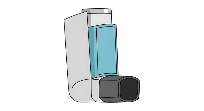 Medical asthma inhaler vector illustration isolated on a white background for healthcare concepts.