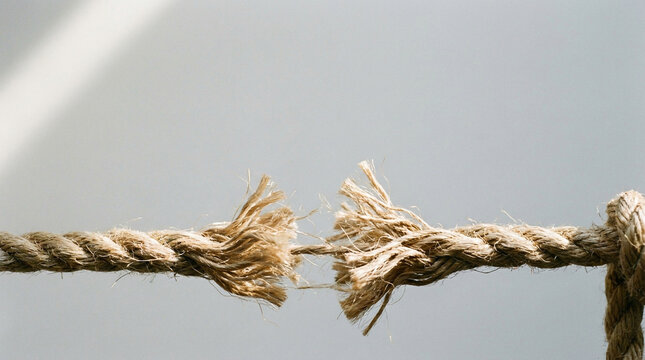 Frayed Rope About To Snap Under Heavy Tension