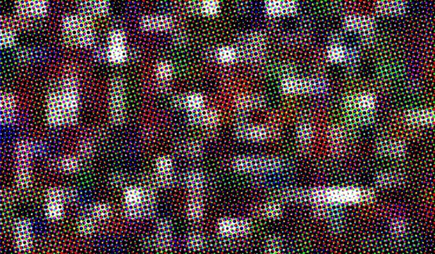 Bold red and black halftone texture with dispersed dots for high contrast modern editorial and print layout