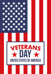 Naklejka premium Veterans Day in United States. Federal holiday, celebrated annual in November 11. Honoring all who served. Patriotic american military concept. Poster, card, banner and background. Vector illustration