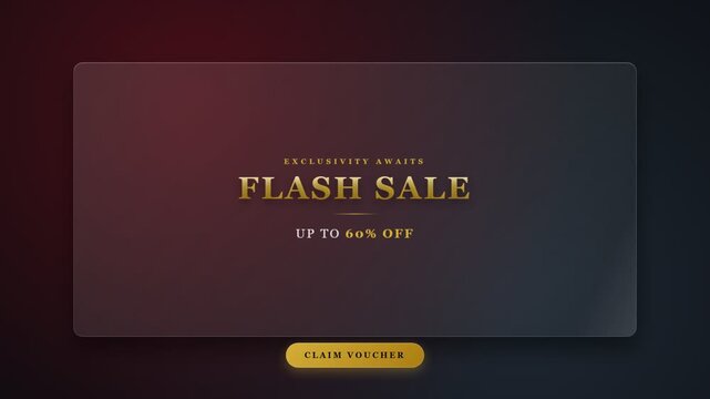 Luxury Flash Sale Glassmorphism Promotion Card