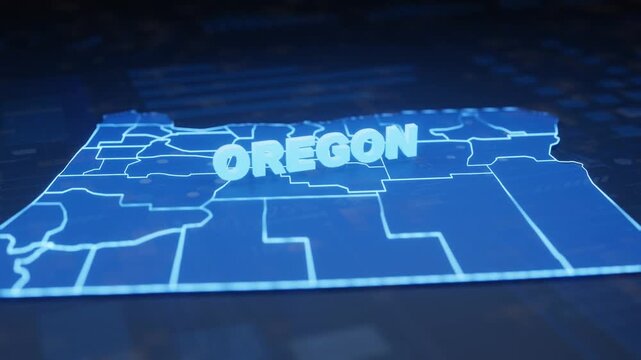 Oregon State Map Geographic Outline