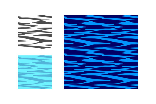 Wavy Stripes River Flow Water Ripple Seamless Pattern Vector Illustration