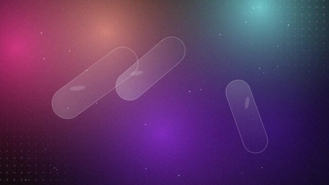 Abstract capsule shapes drift with smooth colorful gradient lighting
