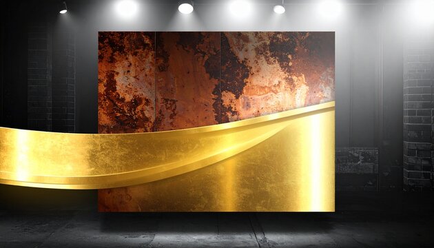 3d render of a gold podium