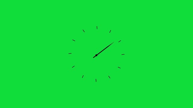 Clock spinning, watch animation on transparent background with alpha channel. Clock icon flat style 24 hours day fast speed with moving timer clock rotation.4k video animation .