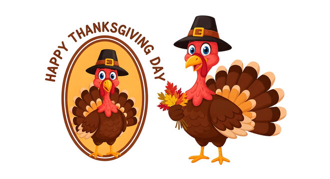 Celebrating a happy thanksgiving day with cheerful turkeys expressing gratitude for autumn warmth and cherished family traditions together