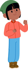 Fototapeta premium Kid Giving Thumbs Up Cartoon