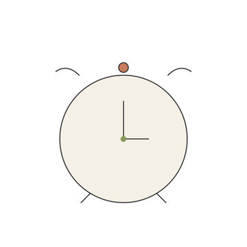 Focus timer icon, pomodoro clock flat line style