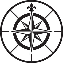 Vintage wind rose compass icon vector illustration with fleur de lis symbol © Suryati