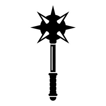 Medieval mace solid glyph icon for combat design