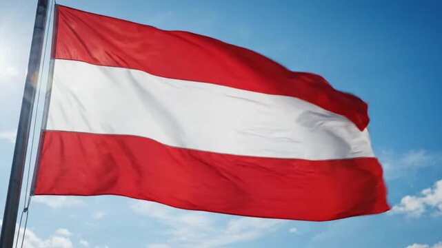 Realistic Cinematic waving flag of Austria