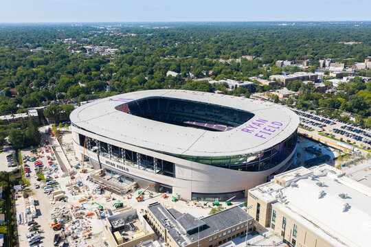 Evanston, IL, USA - August 25, 2026: Ryan Field is the home to the Northwestern University football team and expected to be fully finished in late 2026.
