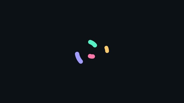 Modern and minimalist loading animation featuring 4 concentric and offset rings spinning seamlessly. Each ring uses a distinct pastel color (lavender, pink, mint, mustard) creating a unique and eye-ca