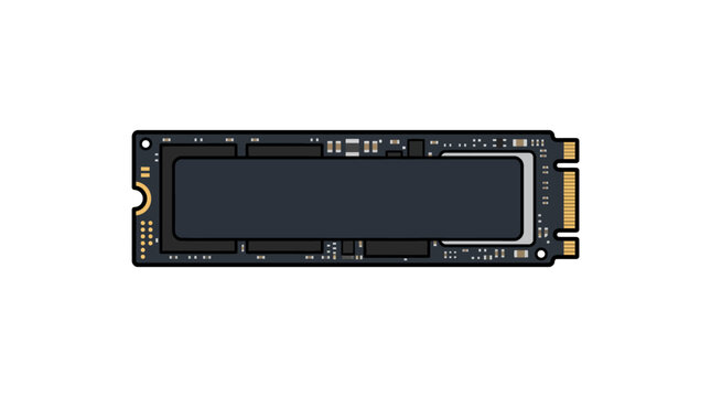 Empty ssd nvme m.2 drive on black circuit board