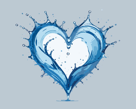 Water splashing forming heart shape