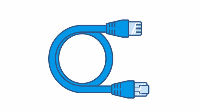 Blue ethernet crossover cable illustration