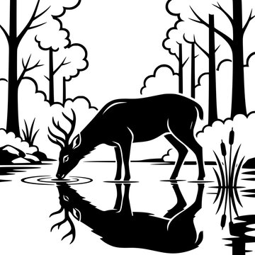 Zebra Running Across Open Grassland with Dust Black and White Vector Illustration