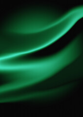 Fototapeta premium Smooth green wave abstract wallpaper on black background suitable for elegant brand identity and digital presentation.