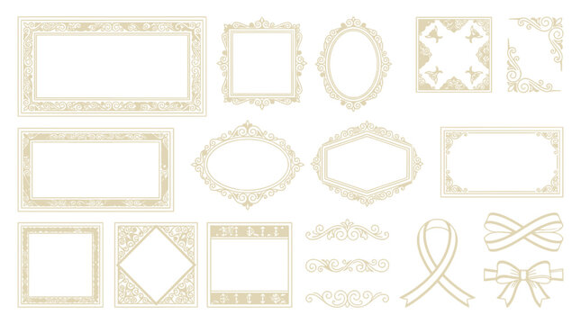 Ornate Decorative Frames and Borders Collection Isolated Transparent Background