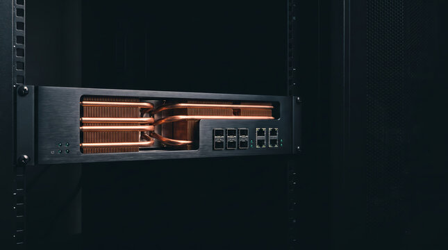 Rackmount server appliance equipped with exposed copper heatpipe cooler