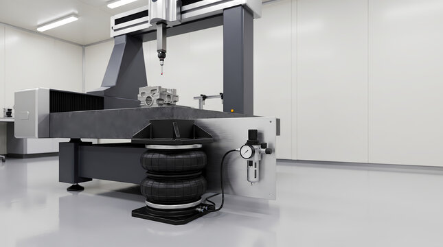 Coordinate measuring machine granite table with pneumatic air isolators