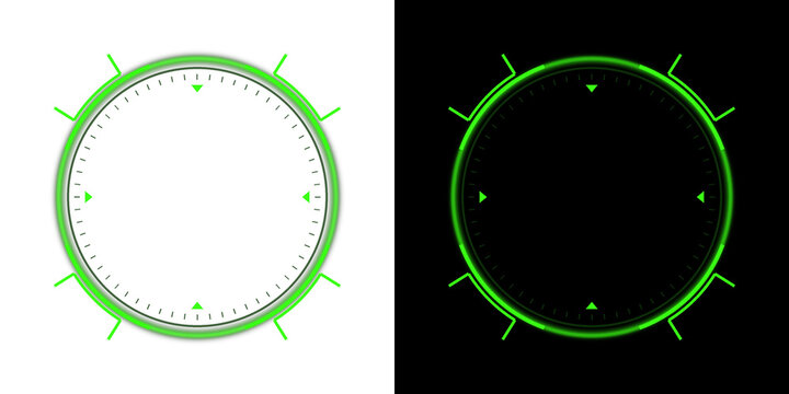 Toxic Green Sci-Fi HUD Circular Frame - Futuristic Digital Technology Ring