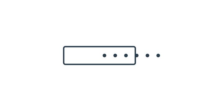 Cyber security elements with password fields on white background