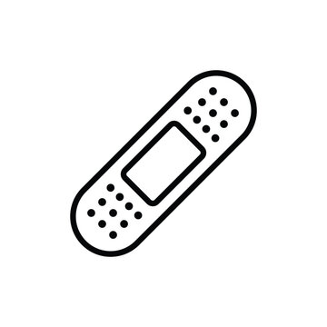 Adhesive bandage plaster icon vector line illustration isolated on white background