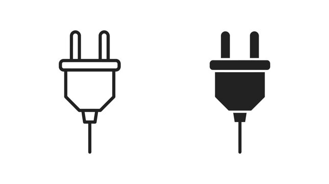 Plug icon vector outline and solid style